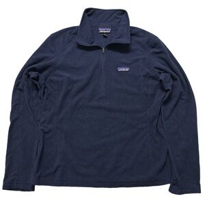 '21 PATAGONIA women's navy micro D fleece 1/4 zip pullover, M.